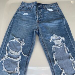 Aeropostale High Rise Distressed Blue Jeans